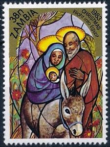 Stamp, Flight into Egypt, Zambia,  , Biblical Accounts, Christmas, Religion