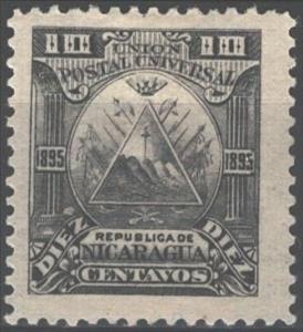 Stamp, Triangle emblem on the ovoid, Nicaragua,  , Coats of Arms