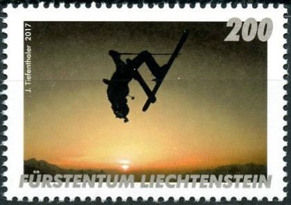 Stamp, Sunset Backflip, Liechtenstein,  , Sports, Sunsets / Sunrises