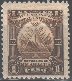 Stamp, Triangle emblem on the ovoid, Nicaragua,  , Coats of Arms