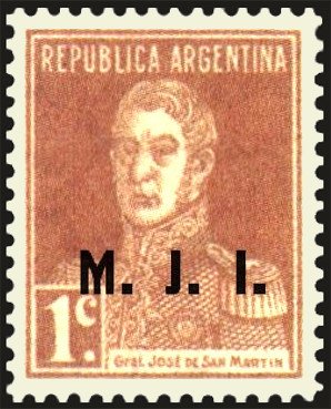 José Francisco de San Martín (1778-1850), ovpt. "M.J.I."