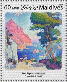 Stamp, "Capo di Noli" (1898), Maldives,  , Painters, Paintings