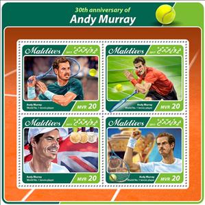 Mini Sheet, 30th anniversary of Andy Murray, Maldives,  , Sports