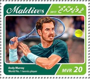 Stamp, Andy Murray, World No 1 tennis player, Maldives,  , Sports