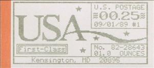 Stamp, Kensington, MD, Machine 82, United States of America,  , Letters (Alphabet), Numbers