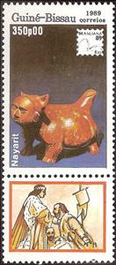Stamp, Nayarit figure, Guinea-Bissau,  , Philatelic Exhibitions, Art