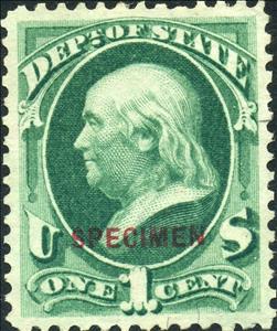 Stamp, Dept Of State - Benjamin Franklin, United States of America,  