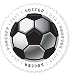 Stamp, Soccerball, United States of America,  , Football (Soccer), Round Stamps