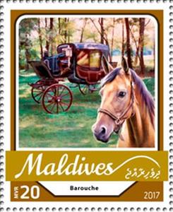 Stamp, Barouche, Maldives,  