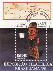 Souvenir Sheet, Figure from ecuador, Guinea-Bissau,  