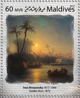 Stamp, "Golden Horn" (1872), Maldives,  , Painters, Paintings