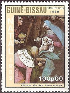 Stamp, Pieter Brueghel, Guinea-Bissau,  , Christmas