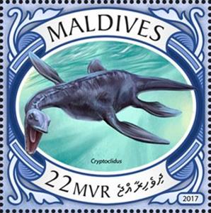 Stamp, Cryptoclidus, Maldives,  