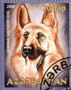 Stamp, German Shepherd Dog, Cinderellas,  , Animals (Fauna), Dogs