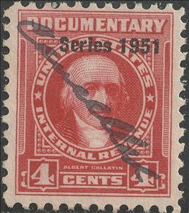 Revenue Stamp, Series 1951/Albert Gallatin, United States of America,  , Diplomates, Famous People, Linguists, Men, Politicians