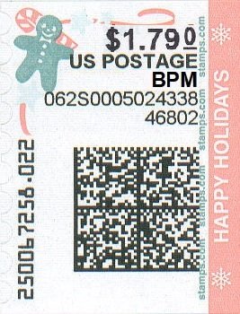 Stamp, Gingerbread Man and Candy, United States of America,  