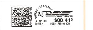 Stamp, Pitney Bowes With Eagle at Right, United States of America,  