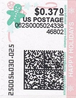 Stamp, Gingerbread Man and Candy, United States of America,  