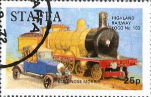Stamp, Locomotive and Car, Cinderellas,  , Cars, Locomotives