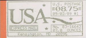 Stamp, Kensington, MD, Machine 83, United States of America,  , Letters (Alphabet), Numbers