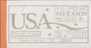 Stamp, Washington, DC, Machine 82, United States of America,  , Letters (Alphabet), Numbers