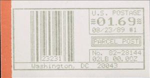 Stamp, Washington, DC, Machine 82, United States of America,  , Letters (Alphabet), Numbers