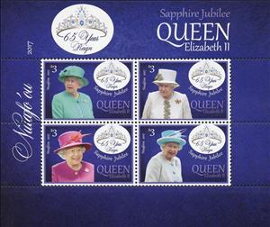 Souvenir Sheet, Sapphire Jubilee of Queen Elizabeth II, Niuafo'ou,  , Queens