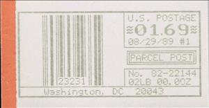 Stamp, Washington, DC, Machine 82, United States of America,  , Letters (Alphabet), Numbers