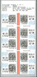 Booklet Pane, Neopostage, United States of America,  