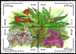 Se-tenant, Flowers of the Atlantic Forest, Brazil,  , Flowers, Plants (Flora)