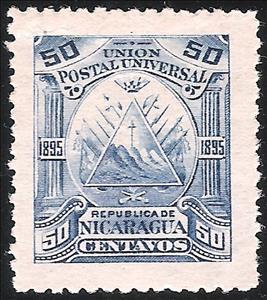 Stamp, Triangle emblem on the ovoid, Nicaragua,  