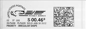 Stamp, Pitney Bowes With Eagle at Left, United States of America,  