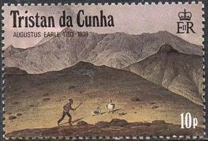 Stamp, Man Killing an Albatross., Tristan da Cunha,  , Paintings