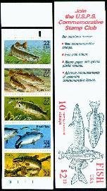 Booklet Pane, Fish Block, United States of America,  