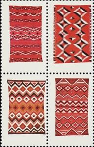 Se-tenant, Navajo Art Block of 4, United States of America,  