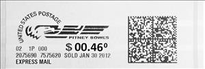 Stamp, Pitney Bowes With Eagle at Left, United States of America,  