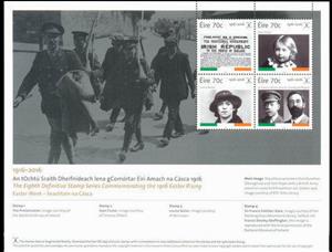 Souvenir Sheet, The 100th Anniversary of the Easter Rising 1916, Ireland,  , Freedom Fighters
