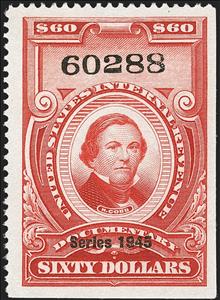 Revenue Stamp, Series 1945/Howell Cobb, United States of America,  , Famous People, Men, Politicians