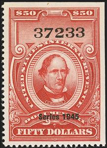 Revenue Stamp, Series 1945/James Guthrie, United States of America,  , Famous People, Men, Politicians