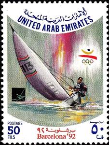 Stamp, Sailing, United Arab Emirates,  , Olympic Games, Sailing, Sports