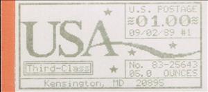 Stamp, Kensington, MD, Machine 83, United States of America,  , Letters (Alphabet), Numbers