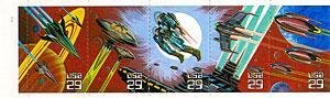 Booklet Pane, Space Fantasy Strip of 5, United States of America,  