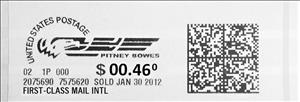 Stamp, Pitney Bowes With Eagle at Left, United States of America,  