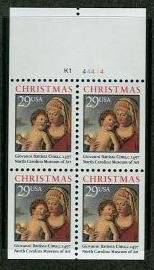 Booklet Pane, Madonna Block of 4, United States of America,  