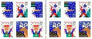 Christmas 1993 Strip of 12