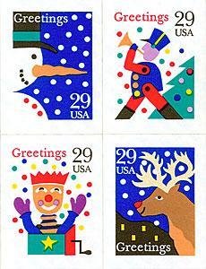 Christmas 1993 Block of 4