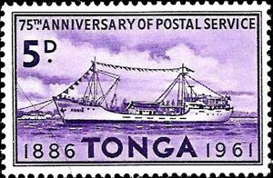 Stamp, Mailship, Tonga,  , Postal Services