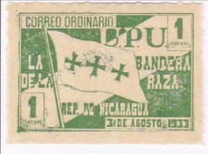 Stamp, Flag of Columbus, Nicaragua,  , Flags