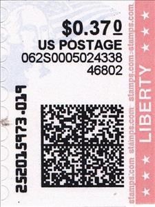 Stamp, George Washington and Flag, United States of America,  
