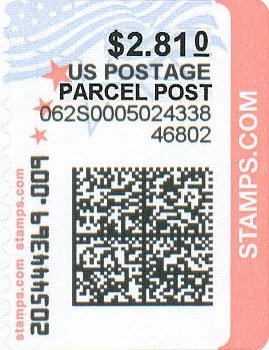 Stamp, Flag and Star, United States of America,  
